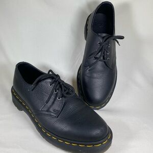 Dr. Martens Black Oxfords with Yellow Accents